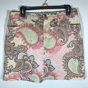 Croft & Barrow Stretch Women's 12 Multicolor Paisley Skorts